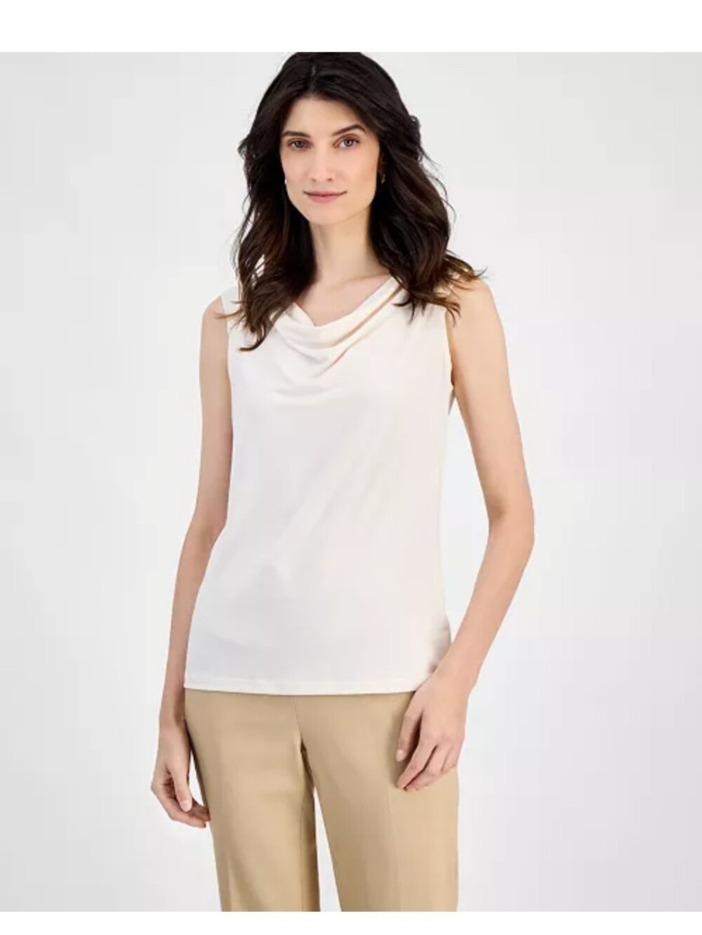Kasper NWT Ivory Cowl Neck Sleeveless Blouse Top XL Career Workwear